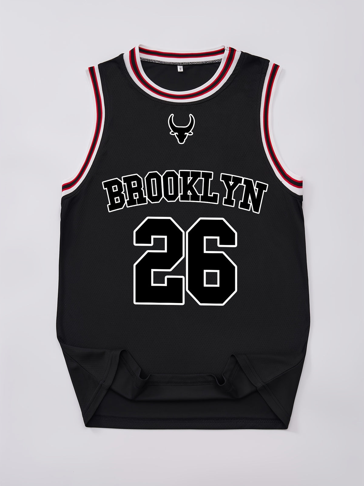 Men'S Brooklyn Printed Digital Round Neck Spring/Summer College Sport Sleeveless Easy Casual Solid-Color Patchwork Basketball V-Neck Shirt