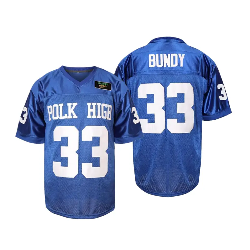Men's Polk High Bold '33' Print Loose-Fitting Football Fan Jersey - 90s Hip Hop Costume, Lightweight Casual Breathable Knitted Short-Sleeve Sports Top, Machine-Washable Professional Athletic Apparel, 33 Jersey Identity
