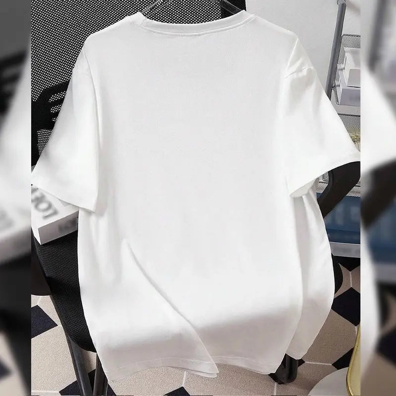 Men's Plus Size White Short Sleeve T-Shirt with Gold Basketball Graphic and Hoop Design - Trendy Casual Tee for Sports Lovers, Perfect for Indoor Wear or Street Style