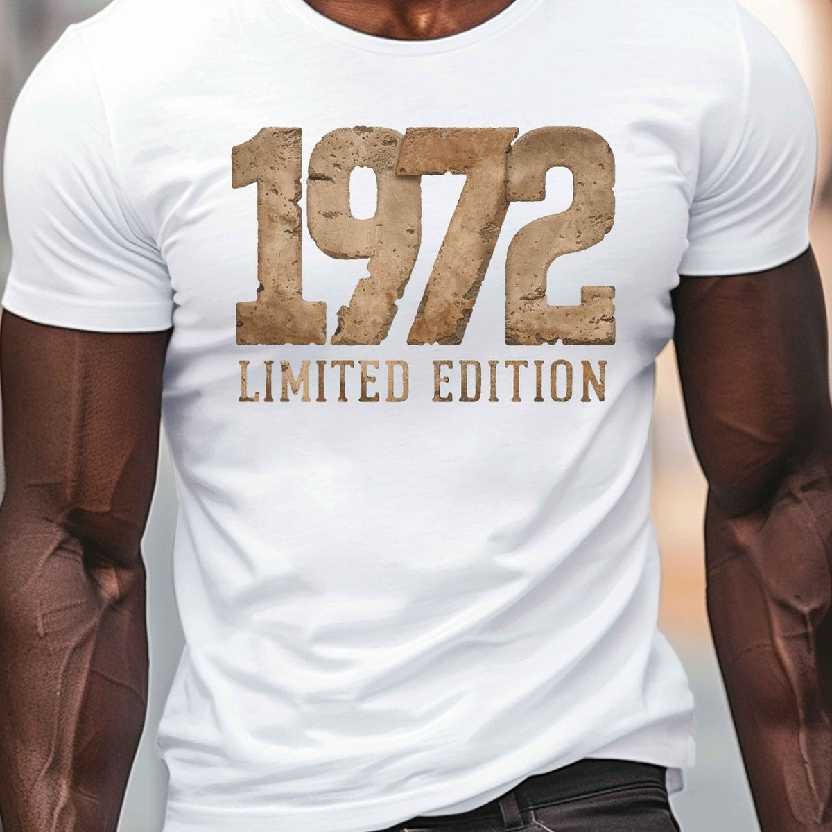 1972 Limited Edition Vintage-Inspired Men's T-Shirt - Casual Crew Neck, Short Sleeve, Lightweight Polyester Summer Top, Machine Washable, Casual Wardrobe Staple|Crew Neck Top|Polyester Fabric
