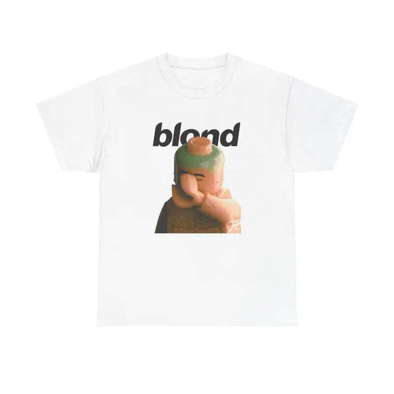 Frank Blond Block Unisex 100%25 Cotton Soft Round Neck Short-Sleeve T-Shirt, Casual Comfy Graphic T Shirts, Menswear Streetwear, Retro Look, Easy Daily Layer, Easy Go-To Tee for Workdays and Hangs (Sports Top)