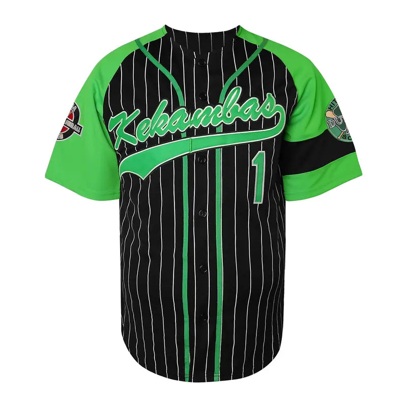 Men's baseball jersey #1 Kekambas Baseball Shirt white , Embroidered Casual Baseball Cardigan