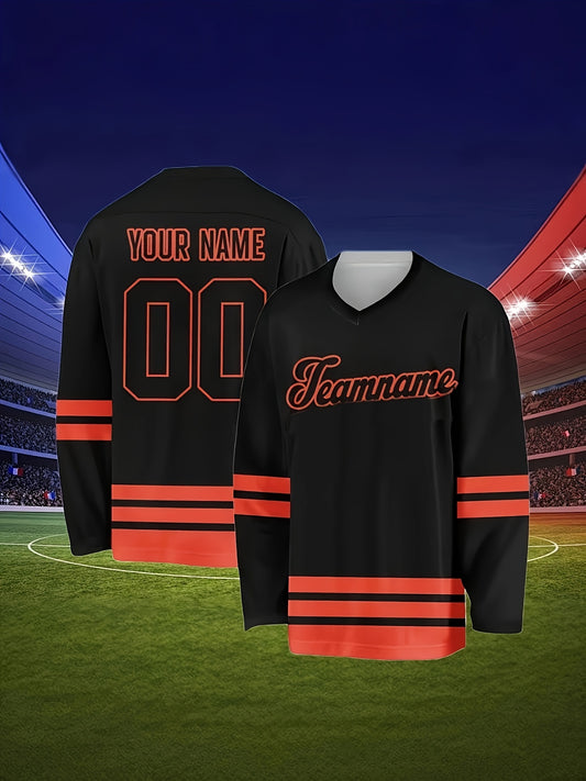 Customizing Rugby Jersey Team Name And Number, Hockey Team Uniform, Match Day Attire, Sports Enthusiast Player'S Team Kit