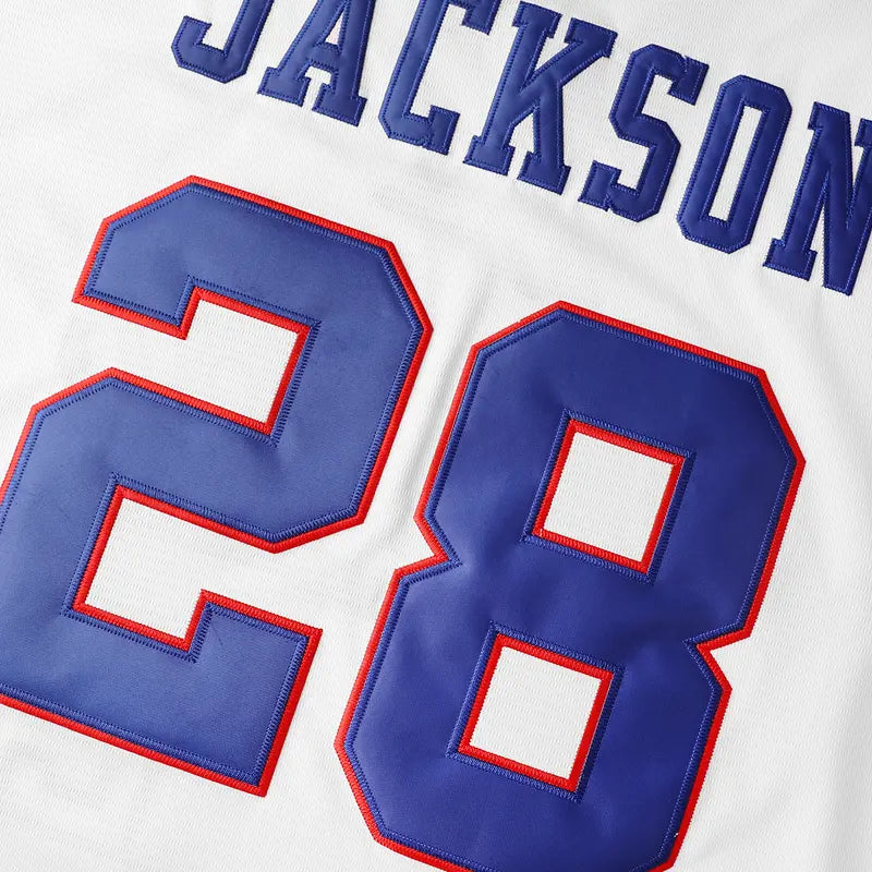 Men's Jackson Baseball Jersey,#28 classic letter & Number 28 embroidered design, men's breathable baseball jersey, short sleeve shirt for SummerSport