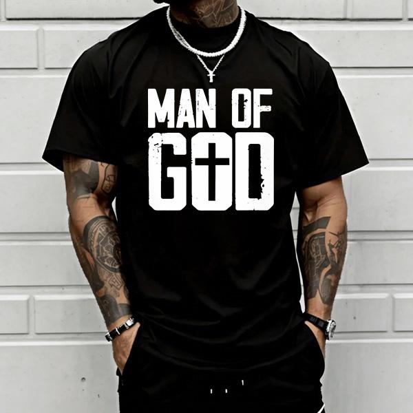 Men's Vintage Christian Cross Print Casual T-Shirt - Premium Heavyweight Cotton, Loose-Fit Round Neck Short-Sleeve Tee, Streetwear Emo Rock Punk Vibe, Hangable Fold Design, Ideal for Retro Parties