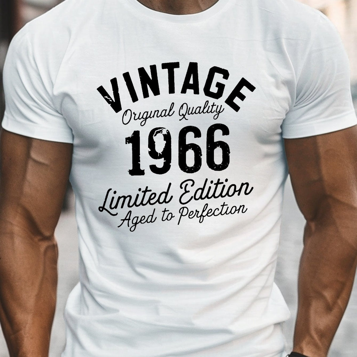 VINTAGE limited edition 1966 Print, Men'S Round Crew Neck Short Sleeve Tee, casual T-ShirtCasual Comfy lightweight Top For Summer
