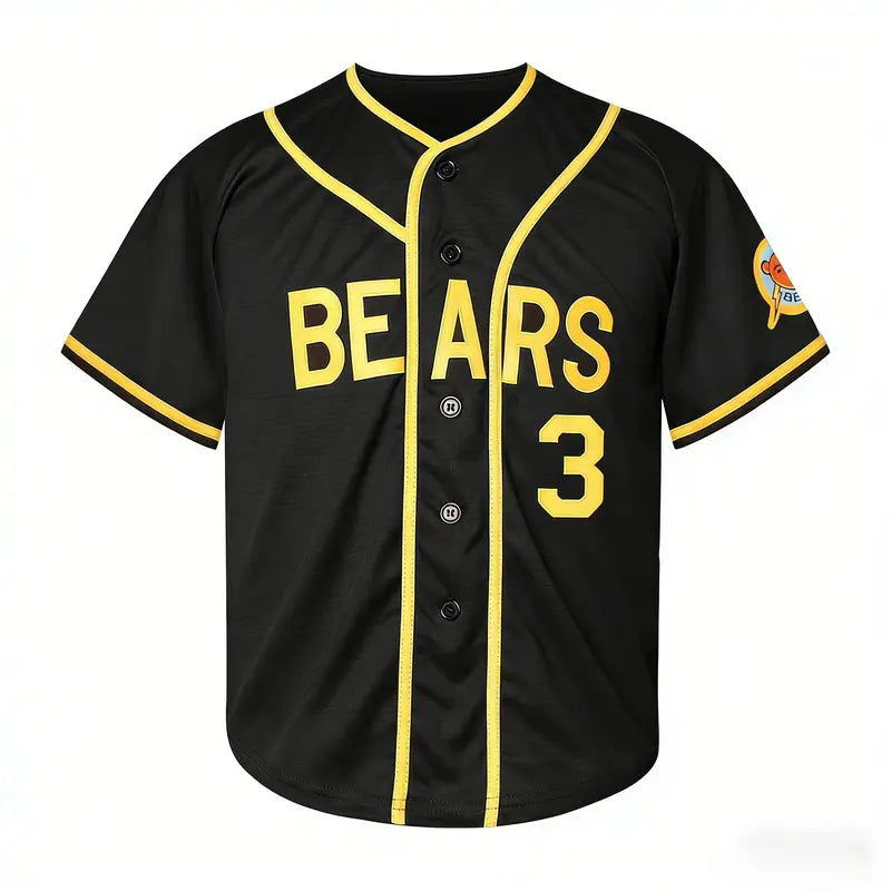 1976 "Let Freedom Ring" Movie Replica Baseball Jersey, #12 Tanner Boyle Movie Fan Gear, Short Sleeves Apparel Jersey with White Base, Yellow Piping & Bail Bonds Logo (Numbered Fronts)