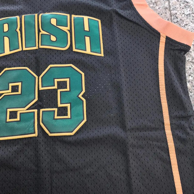 Men's #23 Breathable Mesh Basketball Jersey - Sleeveless Athletic Top with Embroidered Irish & James Letter Embroidery, Comfortable Cut, Breathable Mesh Keeps You Cool for Game Play Fans