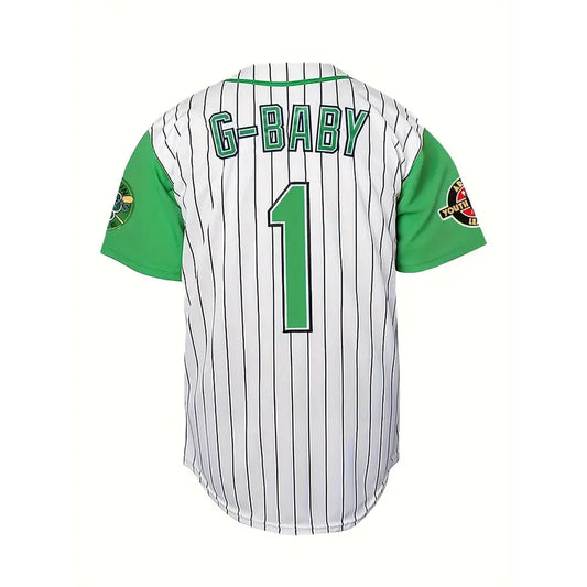 Men's baseball jersey #1 Kekambas Baseball Shirt white , Embroidered Casual Baseball Cardigan