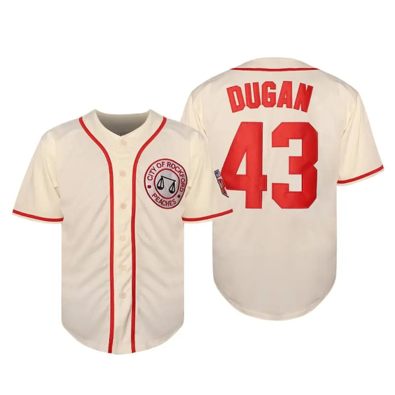 43 City of Rockford Peaches A League of Their Own Movie Men's Baseball Jersey Stitched