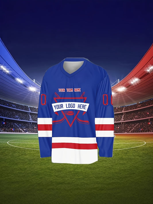 Customized Rugby Jersey with Team Name and Number, Hockey Uniforms, Game Day Attire, Team Jerseys for Ball Enthusiasts Players