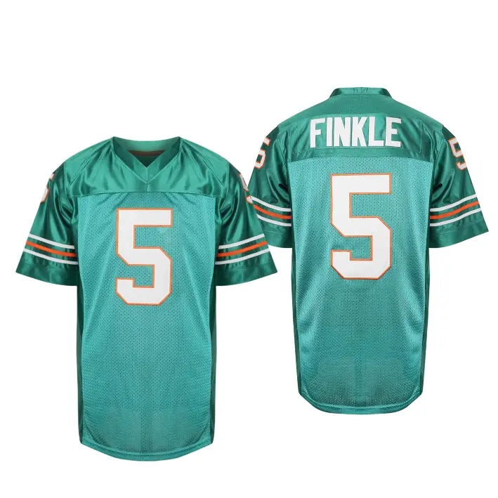 #5 Embroidered Green Ray Finkle Ace Ventura Pet Detective Jim Carrey Movie Classic Football Jersey Look, 100% Polyester Short-Sleeve Breathable Mesh Ventilation, Double-Stitched, US Seller, US Sizes, Fashion Jerseys