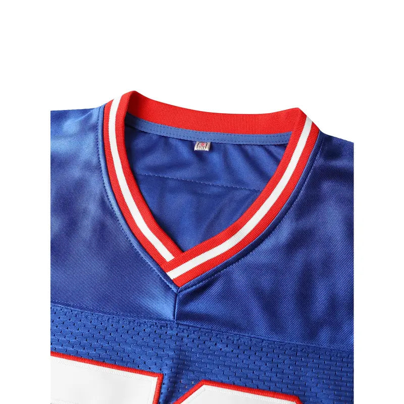 Unisex Stitched V-Neck #56 Blue Sport Jersey - Short Sleeves, Warm-Weather Ready, Clean Classic Profile, Casual Sports Wear, Football Jersey Style, American Football, Rugby Use, Shared Wardrobe-Friendly Cut