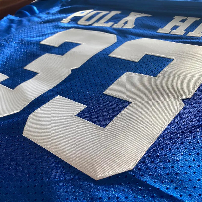 Men's Polk High Bold '33' Print Loose-Fitting Football Fan Jersey - 90s Hip Hop Costume, Lightweight Casual Breathable Knitted Short-Sleeve Sports Top, Machine-Washable Professional Athletic Apparel, 33 Jersey Identity
