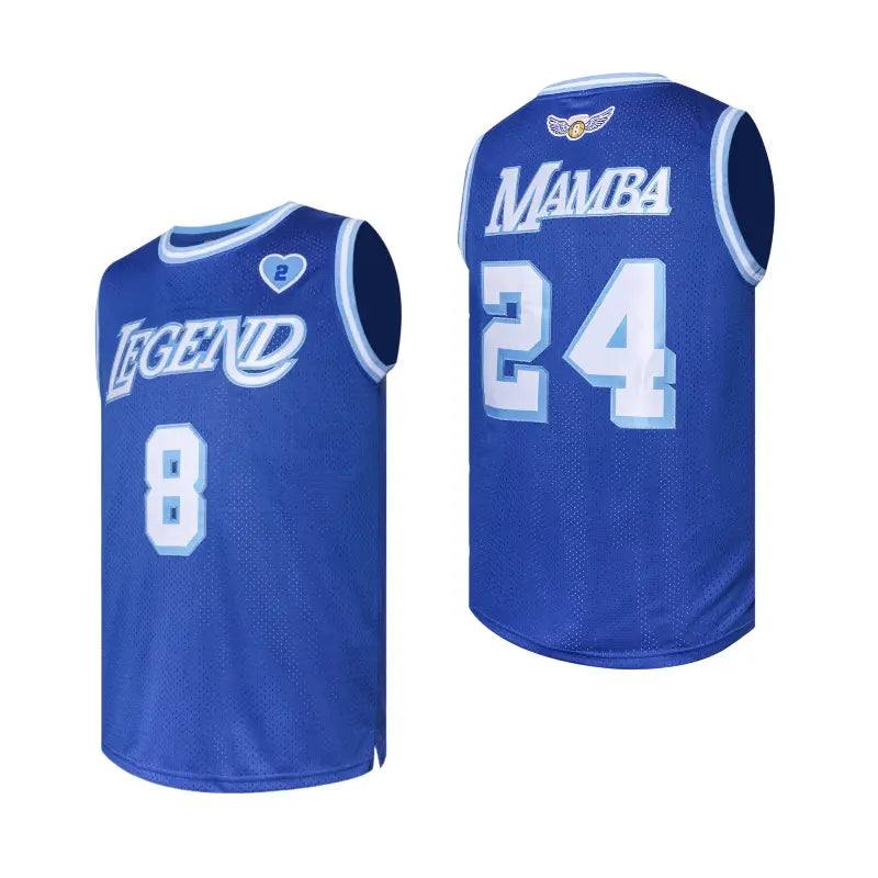Men's Loose-Fitting Polyester Short Sleeve Shirt - V-Neck Button-Down Kobe-Inspired Baseball Embroidered Jersey, 24 Large Number Back Athletic Top for Casual Wear, Hip Hop Performances