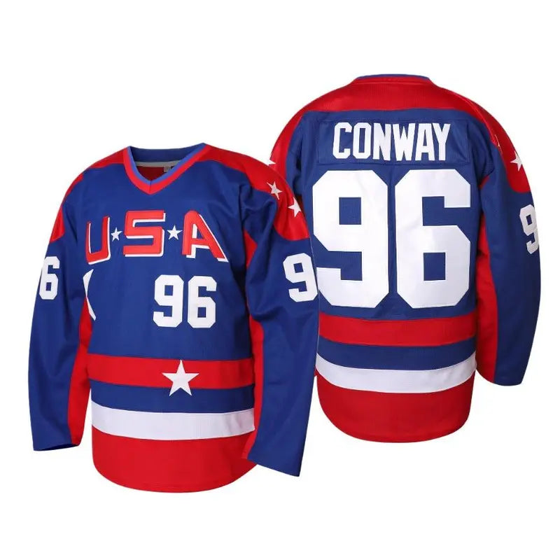 Mighty Ducks Jersey Movie Hockey Jersey S-3XL Charlie Conway #96 Adam Banks #99 90S Hip Hop Clothing for Party Athletic Outfit High Performance Activewear