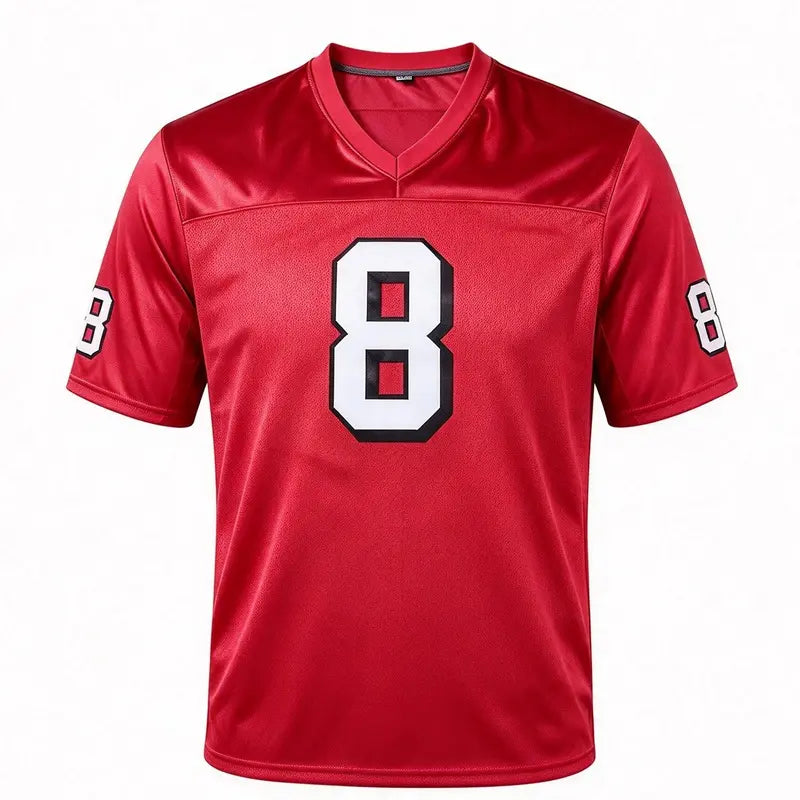 Vintage Red #80 Alphabetical Embroidery Football Jersey, Exclusive Professional Sports Apparel for Fans