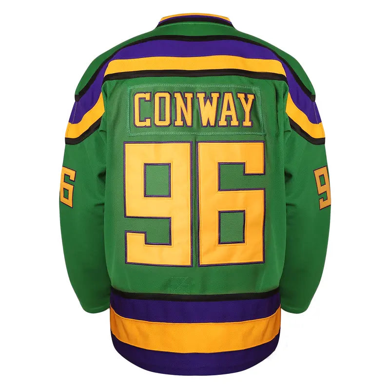 Mighty Ducks Jersey Movie Hockey Jersey S-3XL Charlie Conway #96 Adam Banks #99 90S Hip Hop Clothing for Party Athletic Outfit High Performance Activewear