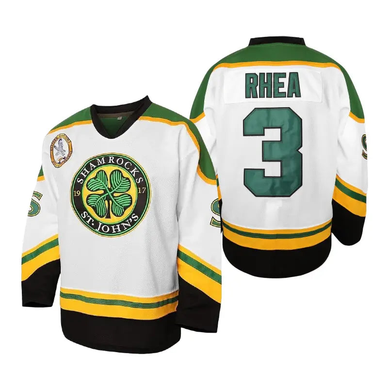 Ross "The Boss" Hockey Jersey #3 Goon Movie Hockey Jersey, Four Leaf Clover Jersey, Halloween Jersey, Embroidered, S-3XL