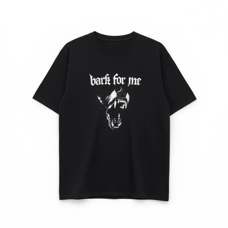Men's 100%25 Cotton 'Bark For Me' Printed Round Neck Graphic T-Shirt - Casual Streetwear Fashion Menswear Sports Top, Matching Shorts Suit, Machine Washable at 45°C, Ideal for Beach Use, Size M