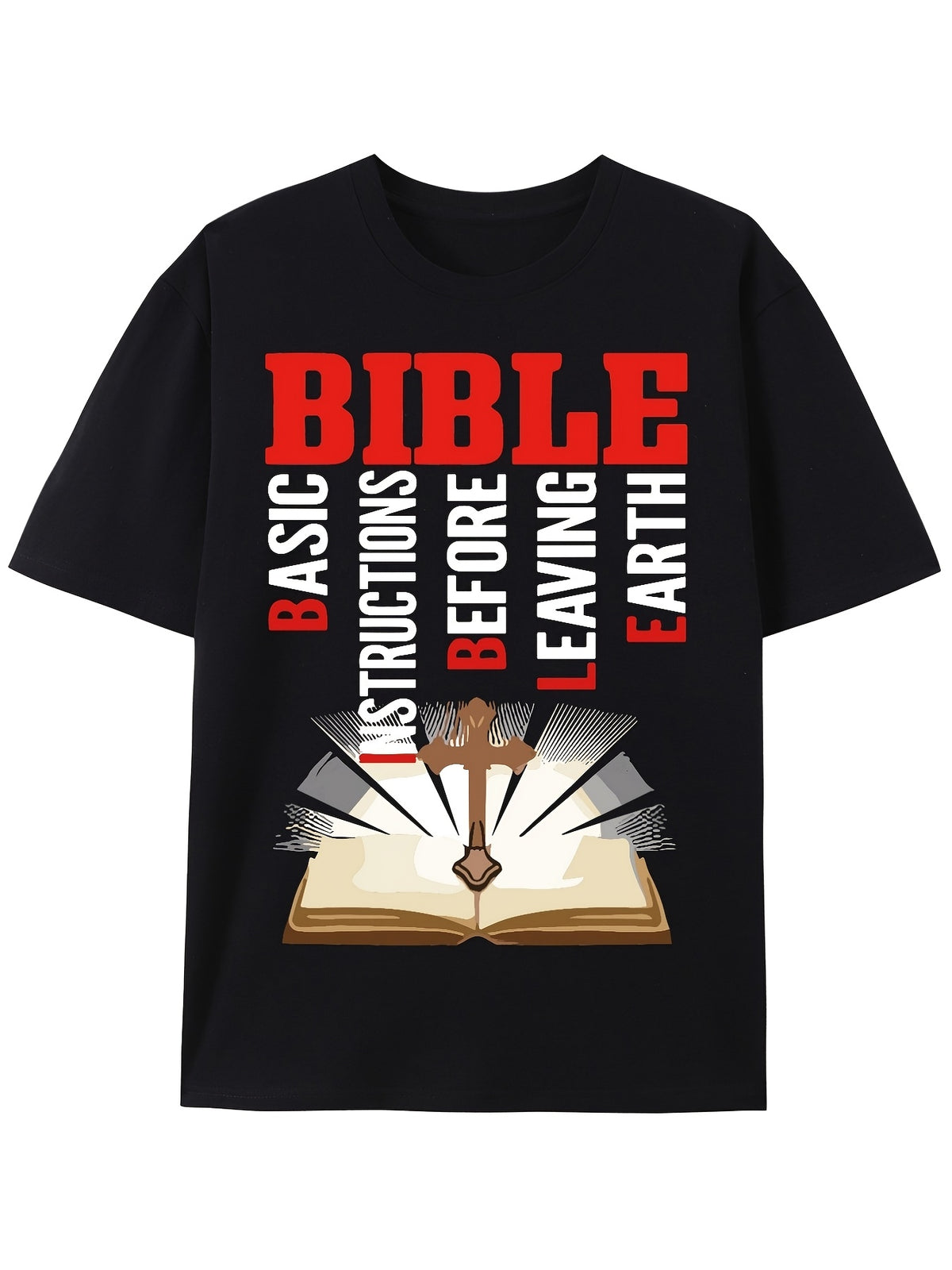 Men's Unisex's Bible Verse TShirt Round Neck Short Sleeve with Bible Design Cross Book of Revelation 3 1415 Bible Verse AllSeason Comfort FitRetro Casual Short-sleeved T-shirt with a Round Neck and Printed Pattern Suitable for Daily Commuting