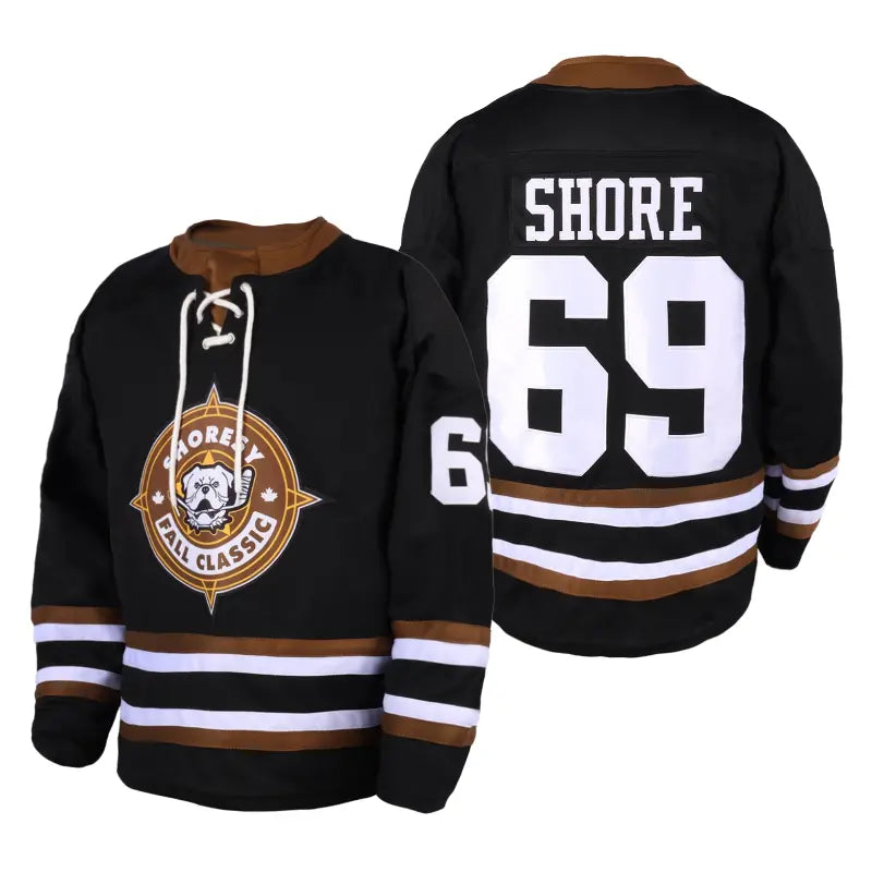 Men's Shore 69 Sudbury Blueberry Bulldogs Game Day Embroidered V-Neck Polyester Hockey Fan Jersey - High-Quality Construction, Sublimated Print, Sports Clothing, Men's Clothing, Hockey Fans, V-Neck Cut, 3XL Male Collectible Uniform (Order 1 Size Lower)
