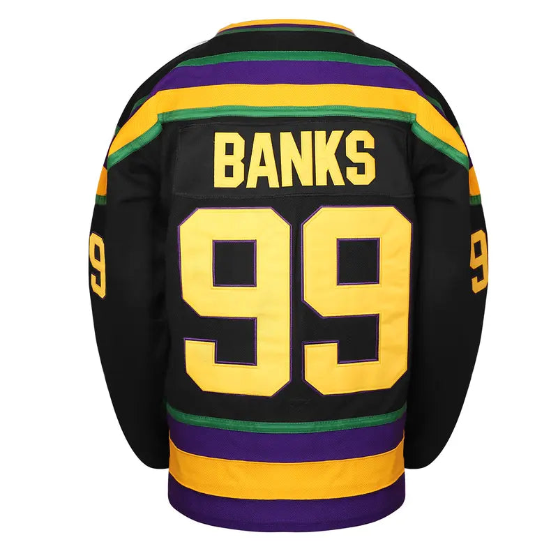 Mighty Ducks Jersey Movie Hockey Jersey S-3XL Charlie Conway #96 Adam Banks #99 90S Hip Hop Clothing for Party Athletic Outfit High Performance Activewear