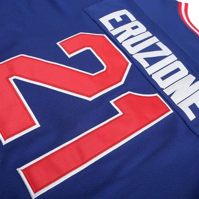 Men's #21 Miracle Movie Embroidered Letters Hockey Jersey - Long Sleeve Embroidered Polyester Mesh Single Layer Twill Athletic Fashion Activewear, Breathable Quick Dry Gym Wear with Airflow Holes, Fast Vents, S-XL Fit Range, S-XXXL Sizes for US Pride