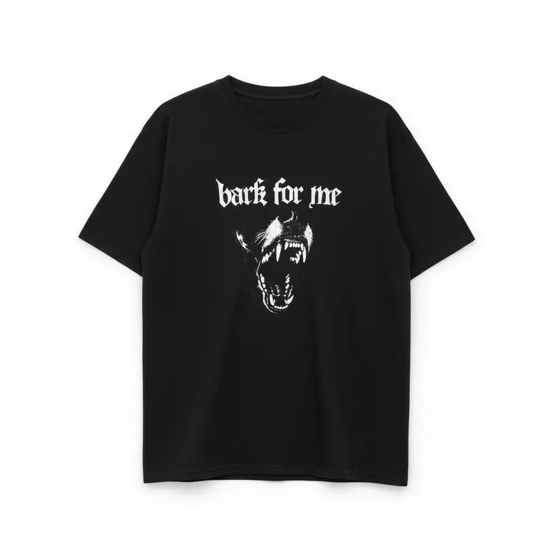 Men's 100%25 Cotton 'Bark For Me' Printed Round Neck Graphic T-Shirt - Casual Streetwear Fashion Menswear Sports Top, Matching Shorts Suit, Machine Washable at 45°C, Ideal for Beach Use, Size M