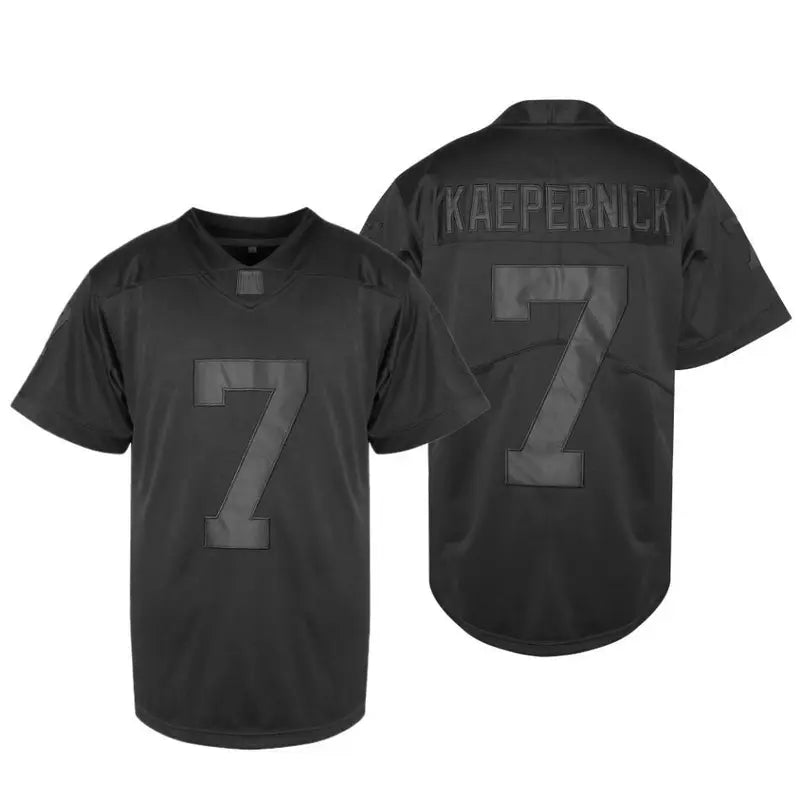 Men's Football jersey #7 - Casual V-neck, short sleeves, loose fit, dark gray, white and black, perfect for team sports, outdoor and casual wear.