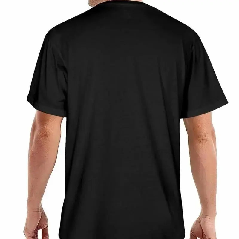 Men's Sho Nuff Graphic Crewneck T-Shirt - Bold Black Cotton-Polyester Fabric Top, Striking Curly-Haired Figure Dynamic Pose with Red Border, Stretch Short-Sleeve Graphic Tops for Casual All-Season Comfort