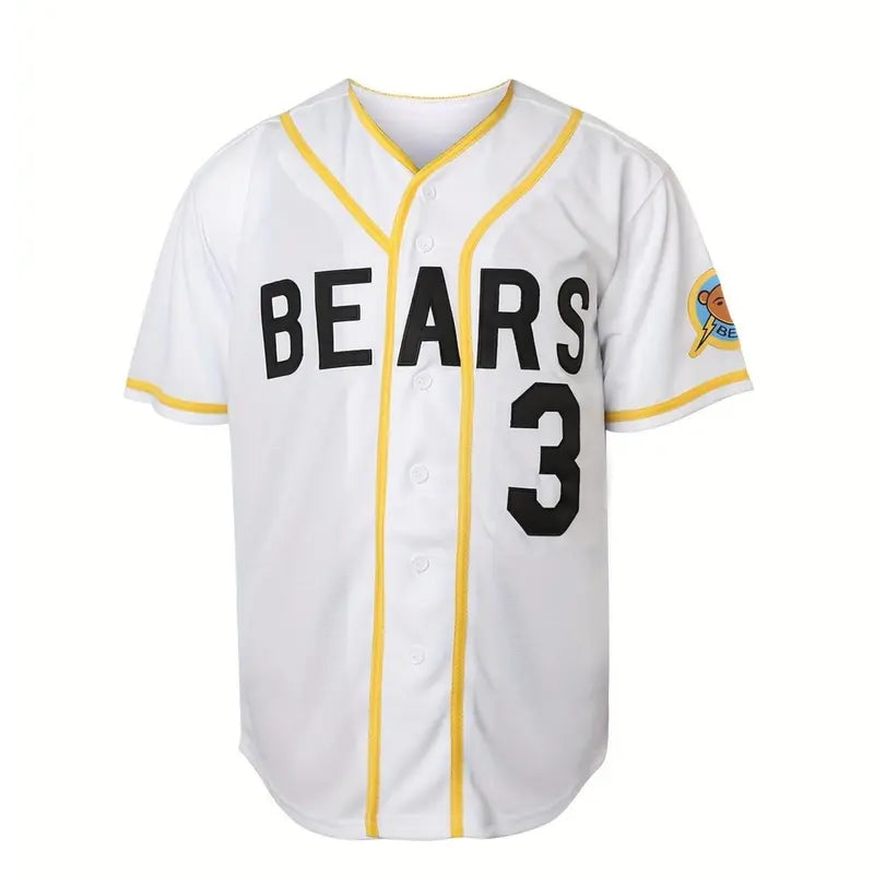 1976 "Let Freedom Ring" Movie Replica Baseball Jersey, #12 Tanner Boyle Movie Fan Gear, Short Sleeves Apparel Jersey with White Base, Yellow Piping & Bail Bonds Logo (Numbered Fronts)