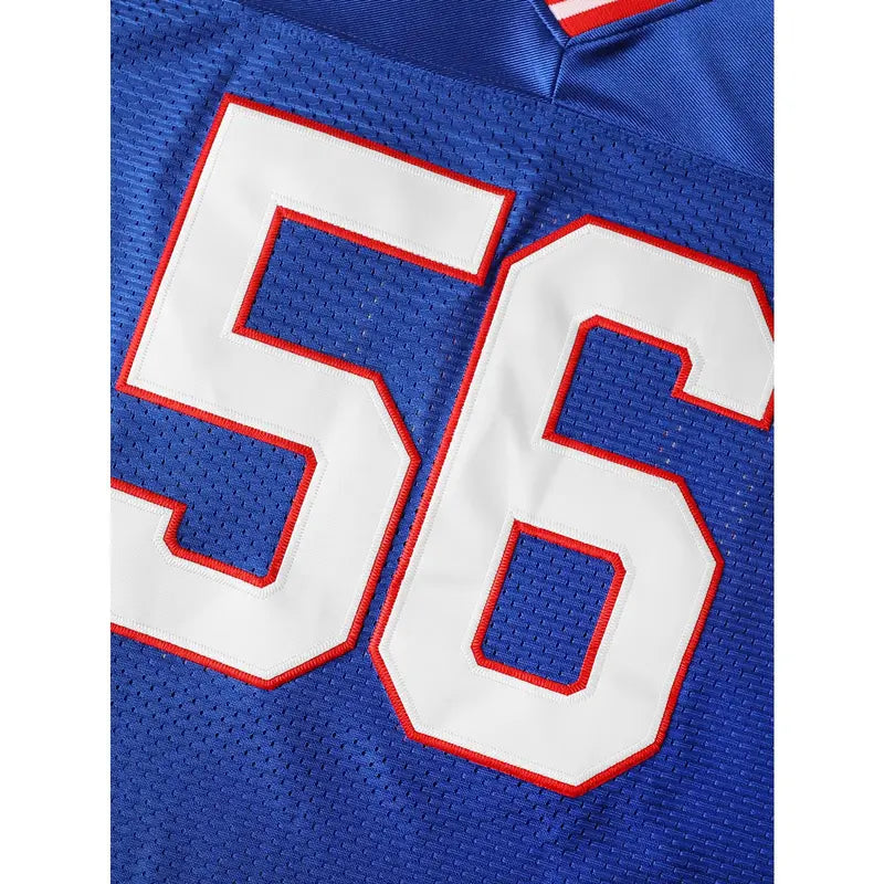 Unisex Stitched V-Neck #56 Blue Sport Jersey - Short Sleeves, Warm-Weather Ready, Clean Classic Profile, Casual Sports Wear, Football Jersey Style, American Football, Rugby Use, Shared Wardrobe-Friendly Cut