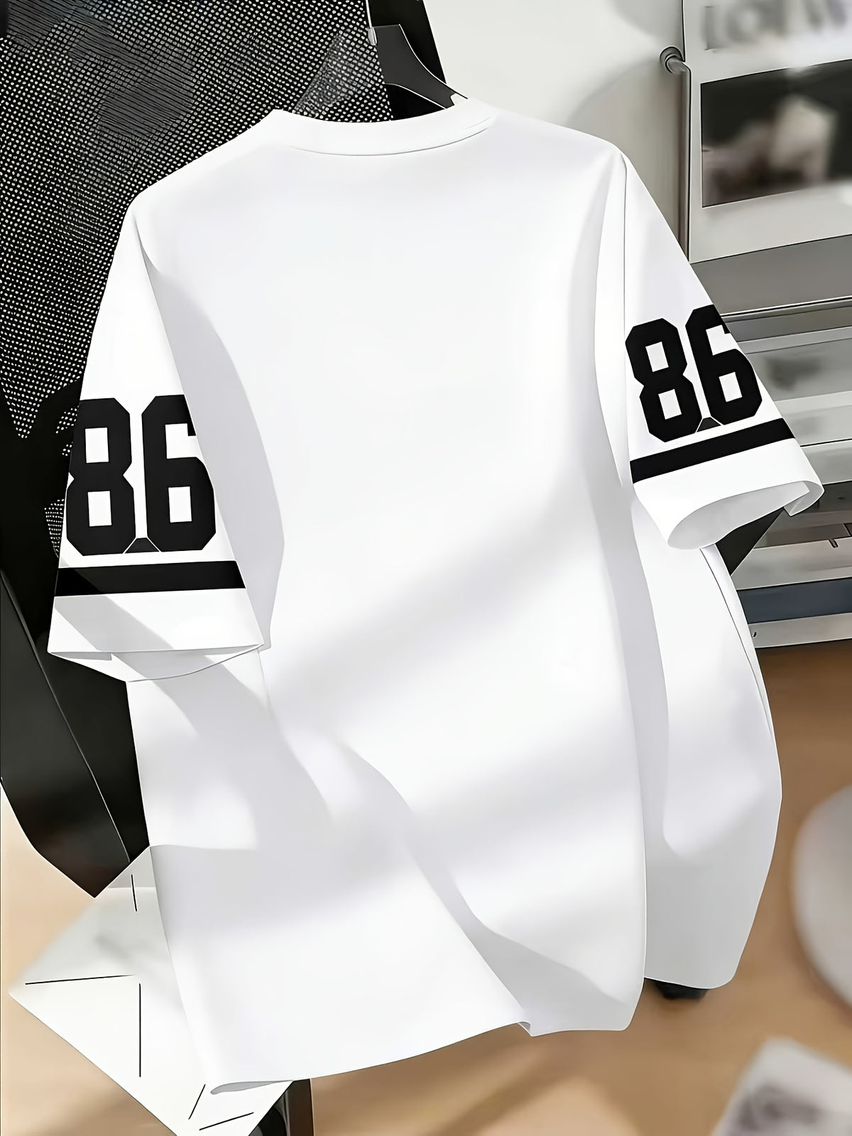 Men's Los Angeles No. 86 American Football Jersey Style Digital Print T-Shirt, Black, White, Green, 3-Color Sporty Casual Short Sleeve