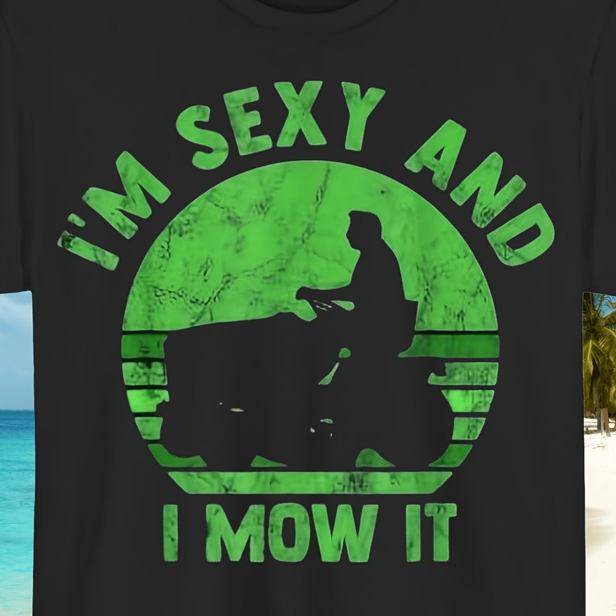I Mow Sexy" Lawn Mower Graphic T-Shirt - 140g Unisex, Gift for Gardening Enthusiasts, Casual Short-Sleeve Shirt with Lawn Mower Design, Extra Large, Black