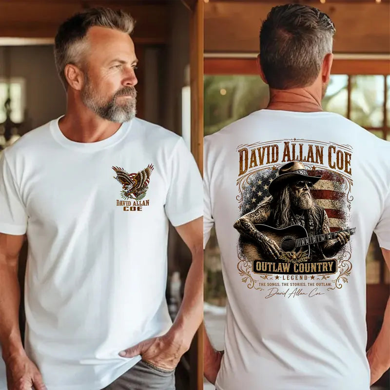 David Allan Coe Outlaw Country Legend T-Shirt, Vintage Country Music Graphic Tee, Classic Western Guitar Shirt