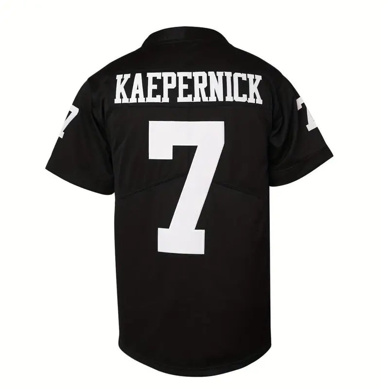 Men's Football jersey #7 - Casual V-neck, short sleeves, loose fit, dark gray, white and black, perfect for team sports, outdoor and casual wear.