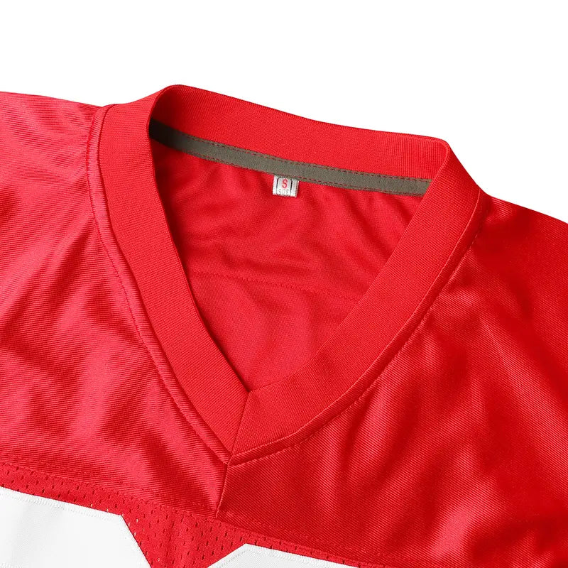 Vintage Red #80 Alphabetical Embroidery Football Jersey, Exclusive Professional Sports Apparel for Fans