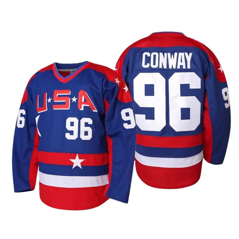 Mighty Ducks Jersey Movie Hockey Jersey S-3XL Charlie Conway #96 Adam Banks #99 90S Hip Hop Clothing for Party Athletic Outfit High Performance Activewear