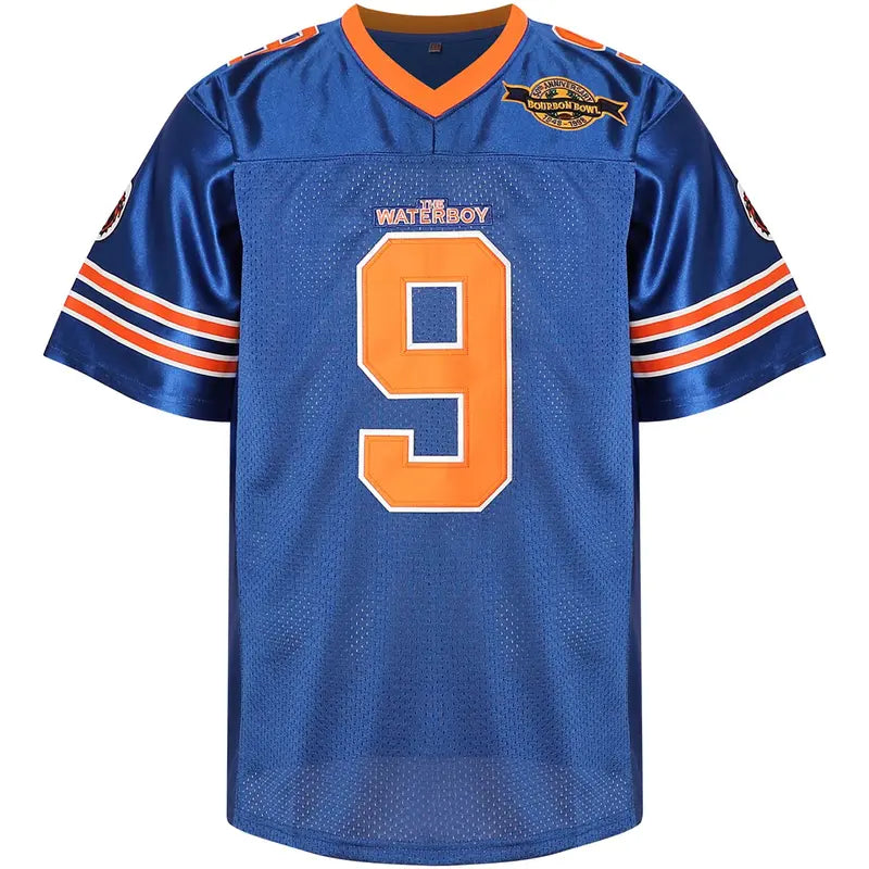 Bobby Boucher #9 The Waterboy Sandler 50th Anniversary Movie Football Jersey,Suitable for parties and daily casual wear,Size S-8XL