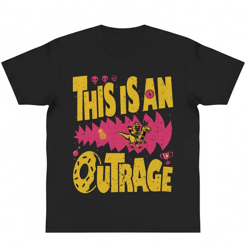 Casual Short-Sleeve T-Shirt - Outrage Princess Donut Cat Dungeon Crawler Carl LitRPG Book Series Apparel, Y2000 Cotton Streetwear Top, Machine Washable Outdoors Sports Top, Gift for LitRPG Enthusiasts