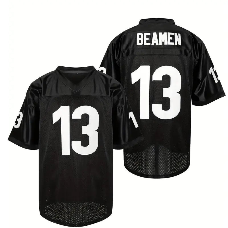 Men's #13 V-Neck Breathable Knit Athletic Top - Professional Football Jersey for Adult Sports Training, Running, Going Out (Dry Clean Recommended)
