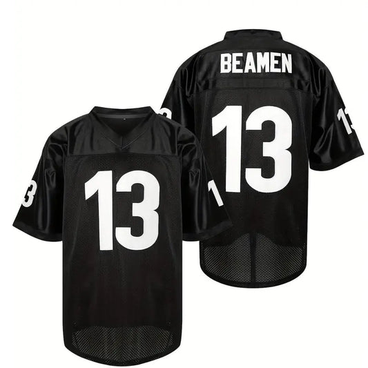 Men's #13 V-Neck Breathable Knit Athletic Top - Professional Football Jersey for Adult Sports Training, Running, Going Out (Dry Clean Recommended)