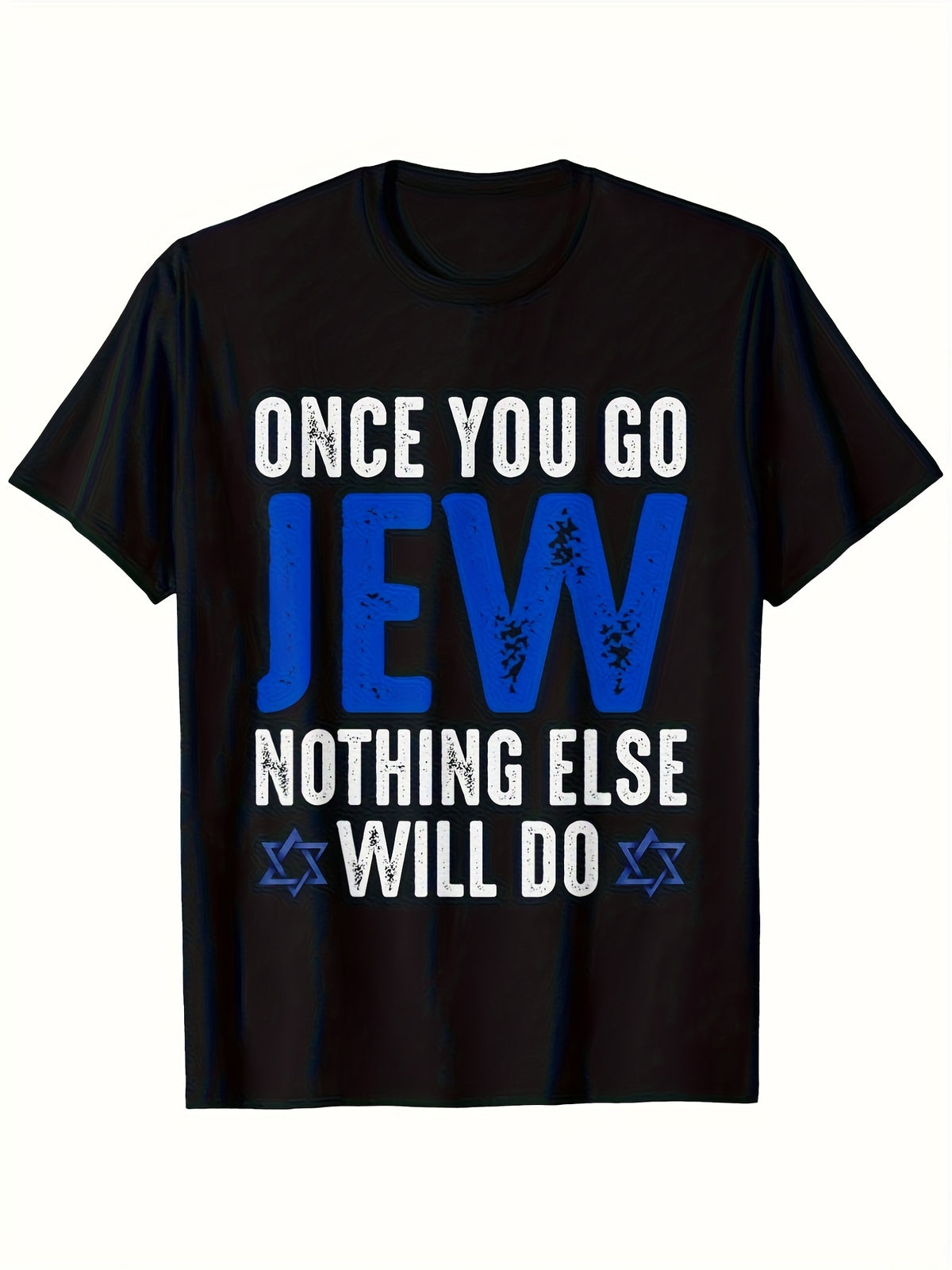 Jewish Pride T-Shirt - 100% Pure, 180Gsm, Men'S Black Tee with Unique Print - Perfect for Hanukkah & Casual Attire, Machine Washable - Sizes S to XXXL, Jewish T-Shirt Same Style for Men And Women 2025 Summer Short-Sleeved Printed T-Shirt Pure 220G