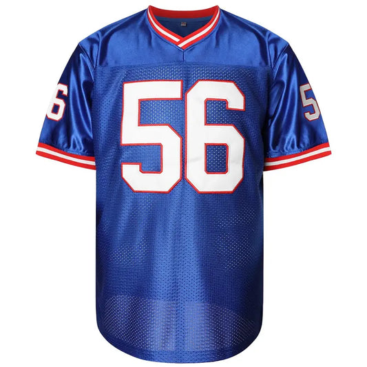 Unisex Stitched V-Neck #56 Blue Sport Jersey - Short Sleeves, Warm-Weather Ready, Clean Classic Profile, Casual Sports Wear, Football Jersey Style, American Football, Rugby Use, Shared Wardrobe-Friendly Cut
