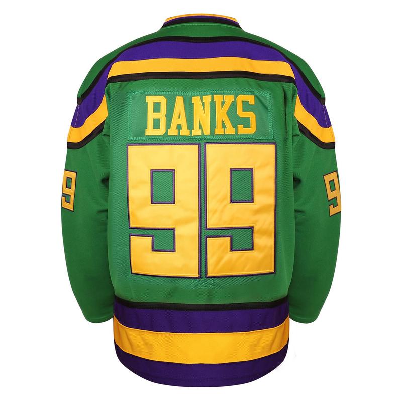 Men's Ice Hockey Sports Jersey Shirts - Mighty Ducks Movie Edition, Charlie Conway #96/Adam Banks #99, Sports Apparel, Athletic Fit, 90s Hip Hop Party Wear, S-XXL