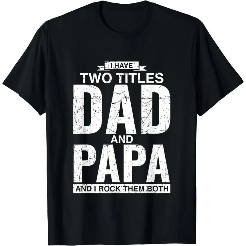 Men's 100%25 Cotton Retro Casual Round Neck Short Sleeve T-Shirt - Minimalist Menswear Top, Minimalist Party Bold Text Cool Dad/Papa Father's Day Gift for All Seasons