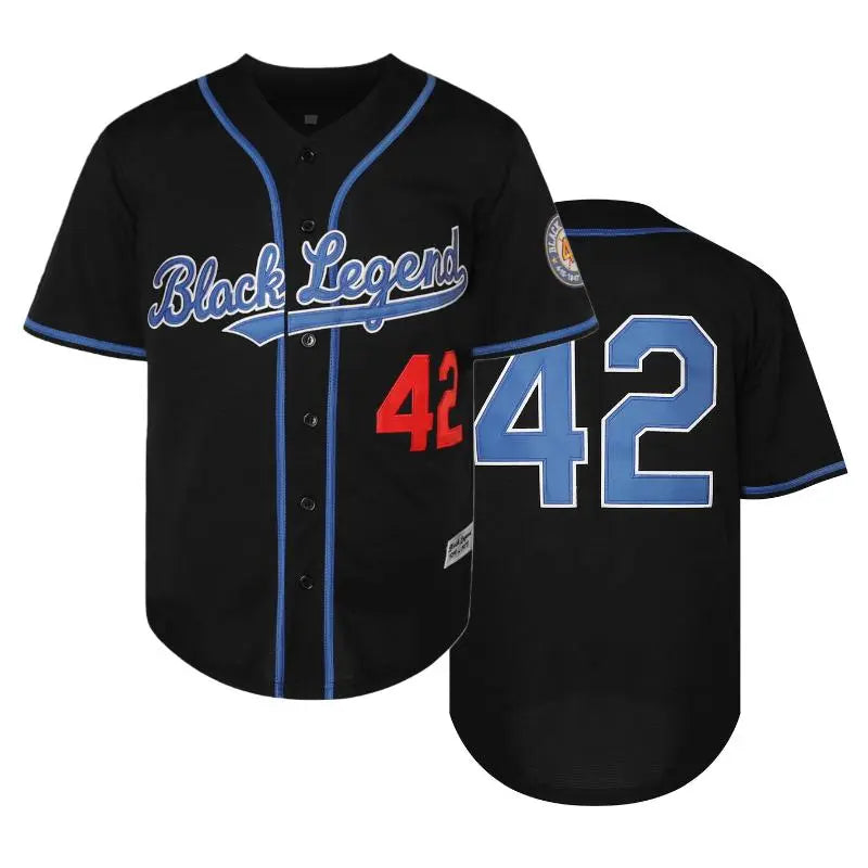 Men's #42 Letter Sleeve Jersey Baseball Top - Short-Sleeved V-Neck, Breathable Stretch Polyester, Relaxed Cut, Embroidered, Large Number Back, Sporty Chic Summer Athletic Casual Wear for Sports Enthusiasts, Sporty Baseball
