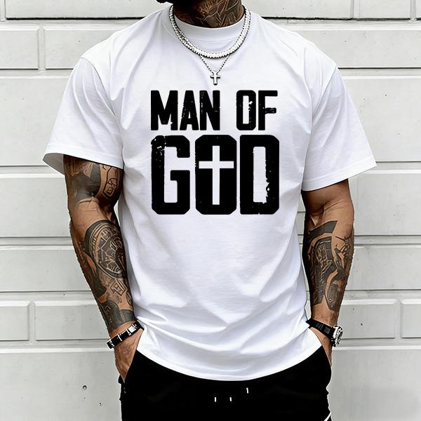 Men's Vintage Christian Cross Print Casual T-Shirt - Premium Heavyweight Cotton, Loose-Fit Round Neck Short-Sleeve Tee, Streetwear Emo Rock Punk Vibe, Hangable Fold Design, Ideal for Retro Parties