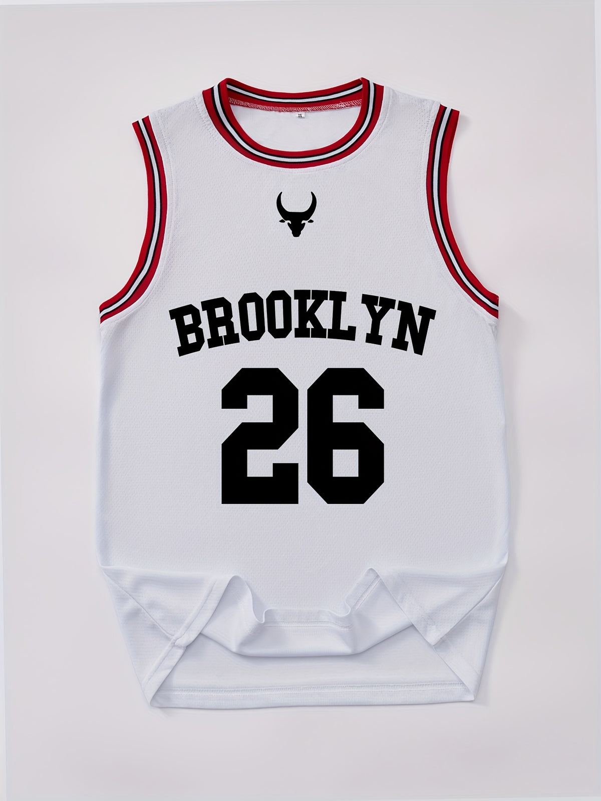 Men'S Brooklyn Printed Digital Round Neck Spring/Summer College Sport Sleeveless Easy Casual Solid-Color Patchwork Basketball V-Neck Shirt